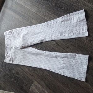 Forever 21 White Pinstripe Boot Cut Pants